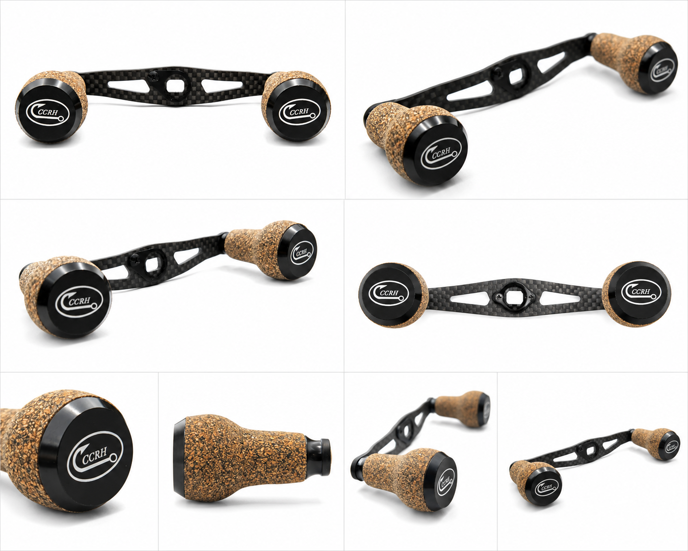 110mm Carbon Fiber Baitcasting Reel Handle – TPE Knobs Upgrade – Cooper Custom Reel Handles