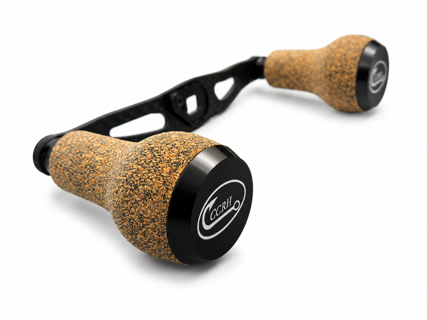95mm Carbon Fiber Baitcasting Reel Handle – TPE Knobs Upgrade – Cooper Custom Reel Handles