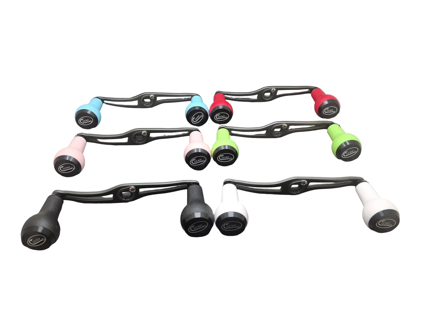 Lightweight Swept Aluminum Alloy Baitcasting Reel Power Handle 120mm with TPE Knobs