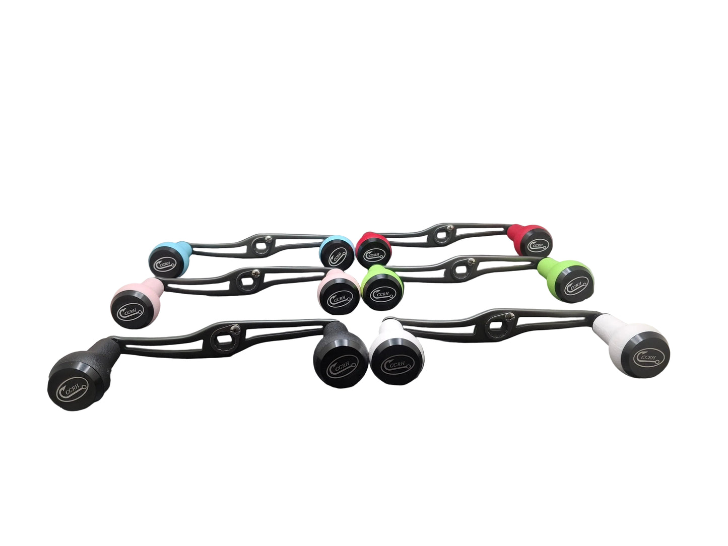 Lightweight Swept Aluminum Alloy Baitcasting Reel Power Handle 120mm with TPE Knobs